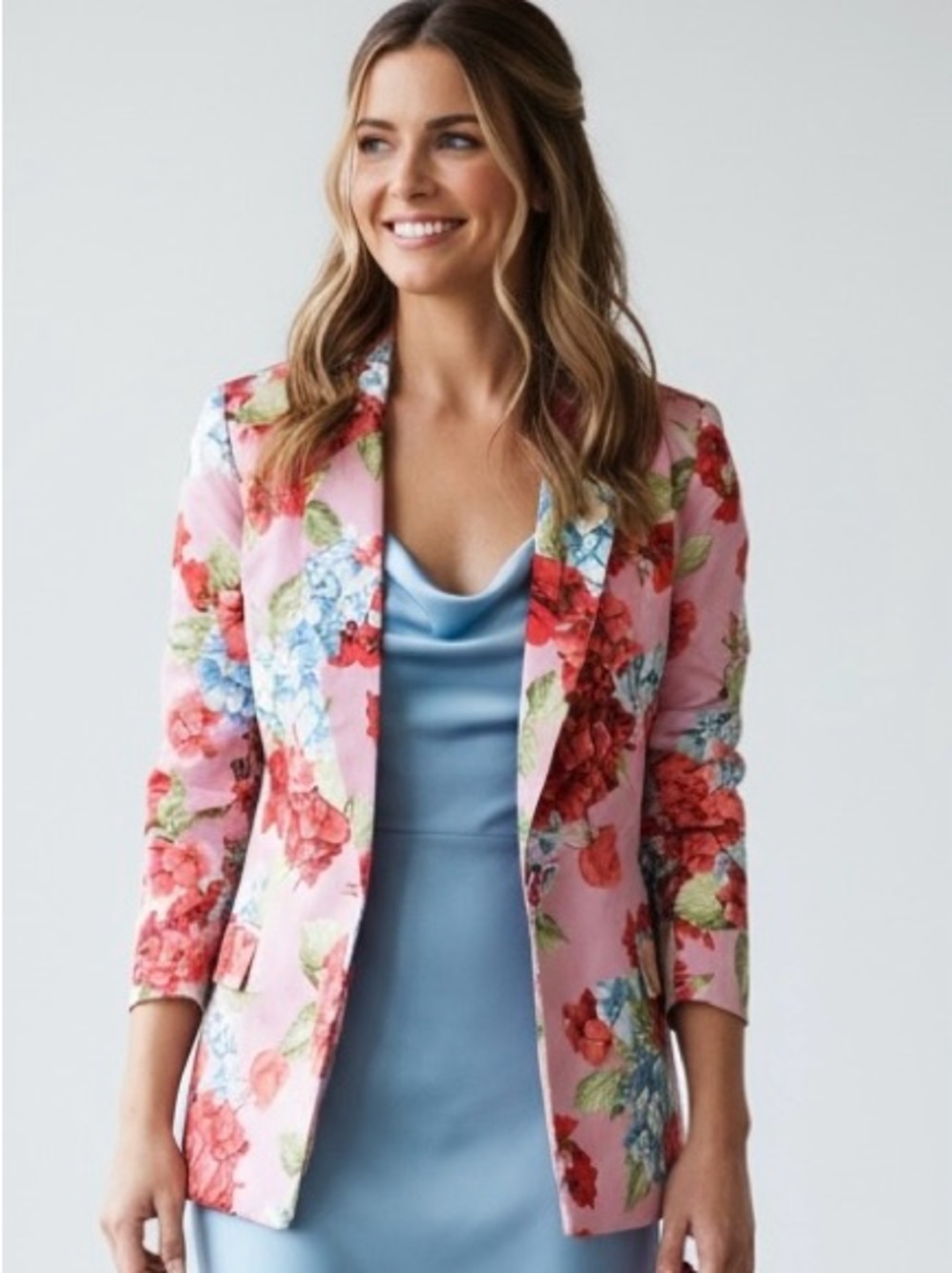 Rachel Zoe Pink Floral Garden Blazer Single Button NWT | Size S